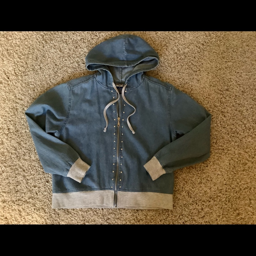 Shaverlake lightweight denim jacket with zipper